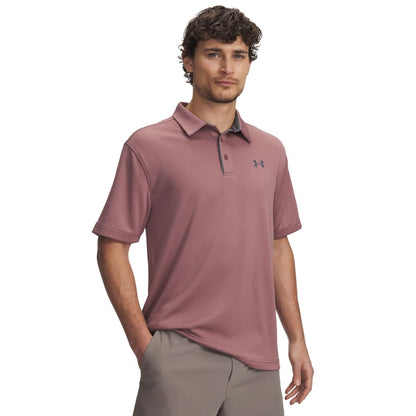 Under Armour Men's Tech Golf Polo, (651) Maroon Mist / / Pitch Gray, X-Large