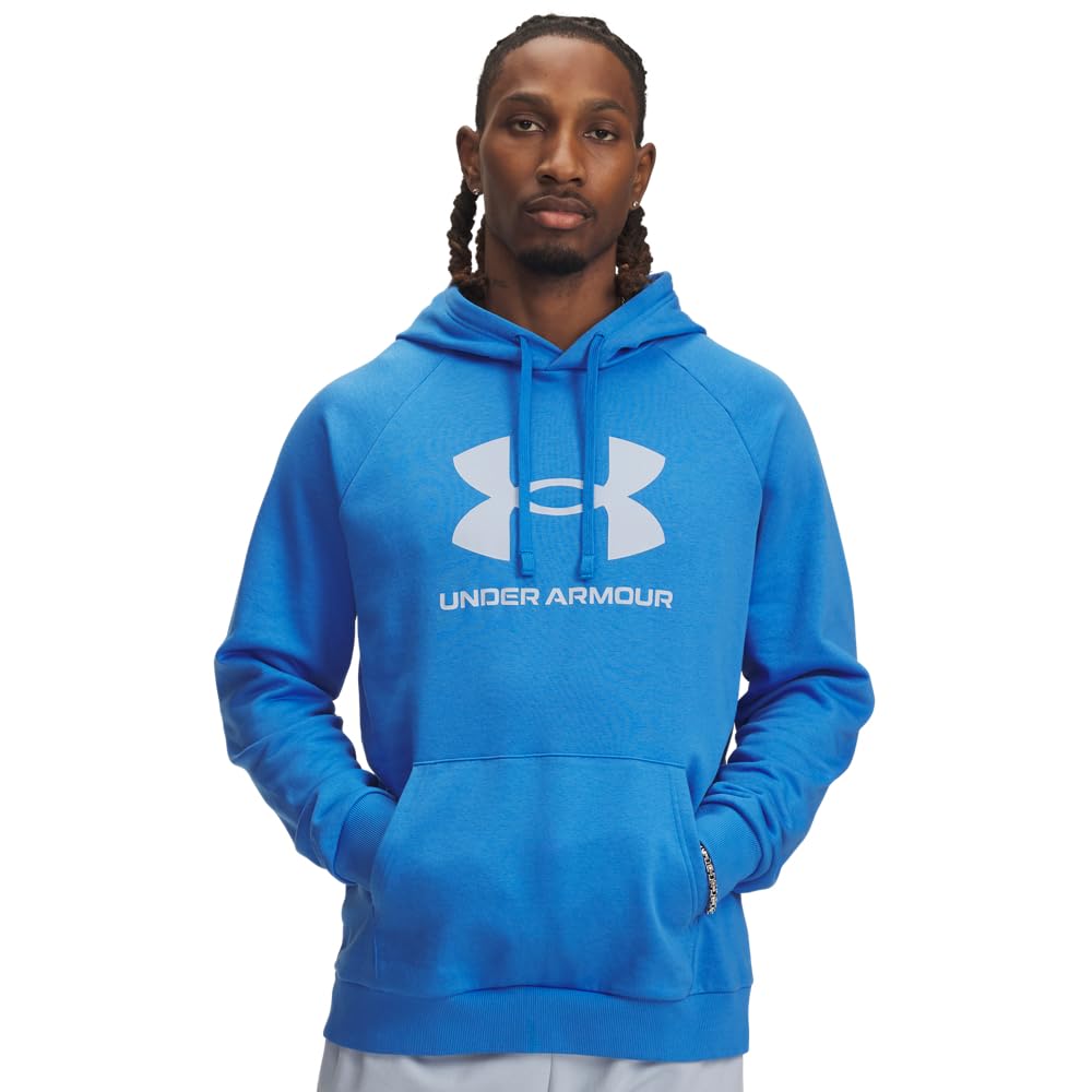 Under Armour Men's Rival Fleece Logo Hoodie, (402) Blue Atlantis / / Blue Calm, Medium