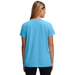 Under Armour Womens Rival Core Short Sleeve T Shirt, (453) Ether Blue / / White, X-Small