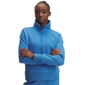 Under Armour Women's Rival Fleece Half Zip, (402) Blue Atlantis Light Heather / / Blue Atlantis, Small