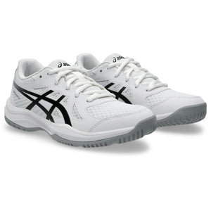 ASICS Kid's Upcourt 6 Grade School Volleyball Shoes, 1, White/Black