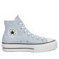 Converse Unisex Chuck Taylor All Star High Top Canvas Platform Sneaker - Lace up Closure Style - Cloudy Daze/White/Black Sz 9.5