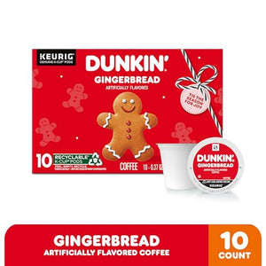 Dunkin' Gingerbread Artificially Flavored Coffee, Keurig K-Cup Pods, 10 Count Box