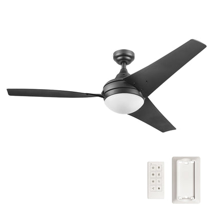 Honeywell Ceiling Fans Neyo, 52 Inch Contemporary Indoor LED Ceiling Fan with Light, Remote Control, Modern High Performance Blades, Reversible Motor Model- 51800-01 (Espresso)