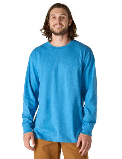 Carhartt Men's Dearborn Loose LS Logo T-Shirt Closeout, Horizon Blue Heather, X-Small