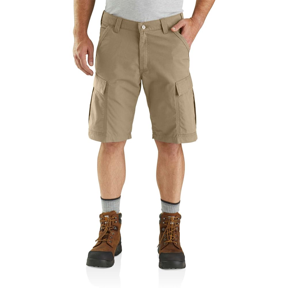 Carhartt Mens Force Relaxed Fit Ripstop Work Cargo Shorts, Dark Khaki, 30 Regular US
