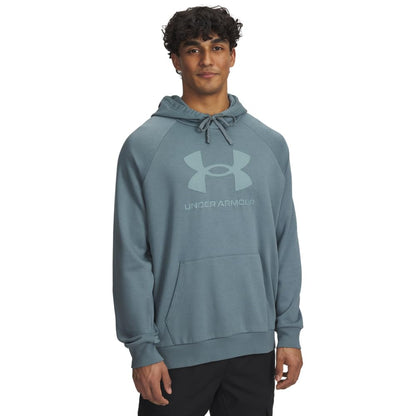 Under Armour Men's Rival Fleece Logo Hoodie, (587) Jasper Blue / / Serpentine, Small