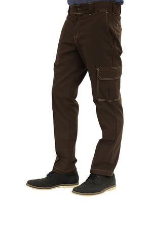 Dickies Men’s Flex Slim Straight Cargo Pants – Stretch Work Pants with Utility Pockets, Ideal for Uniform or Office Wear, Chocolate Brown, 30W x 30L