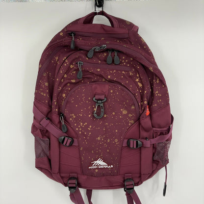 High Sierra Loop Backpack, Travel, or Work Bookbag with tablet sleeve, One Size, Copper Splatter/Maroon