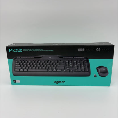 Logitech MK320 Wireless Desktop Keyboard and Mouse Combo — Entertainment Keyboard and Mouse, 2.4GHz Encrypted Wireless Connection, Long Battery Life