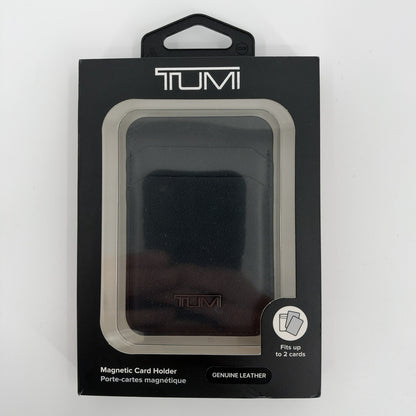 New Tumi Slim Men Leather Magnetic Wallet Multi Card Holder Case Black Logo