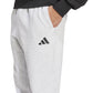 Adidas Mens Essentials Feel Cozy Fleece Sportswear Pants, Light Grey Heather/Black, X-Large
