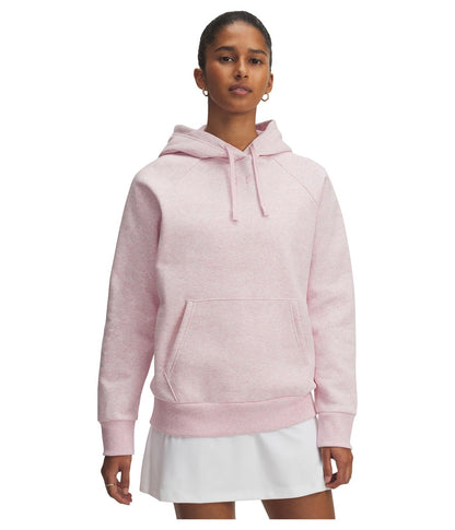 Under Armour, womens, Rival Fleece Hoodie, Prime Pink Light Heather/Prime Pink, XX-Large