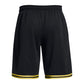 Under Armour Men's Perimeter Basketball Shorts, (002) Black / / Metallic Gold, X-Large