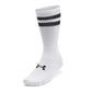 Under Armour Unisex-Adult Essential Crew Socks 6 Pack, (101) White/White/Black, Medium