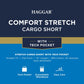 Haggar Men's Stretch Comfort Cargo Flat Front Short, Black, 34