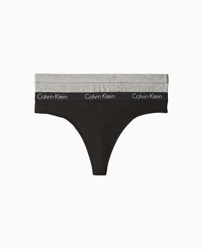 Calvin Klein Motive Cotton Multipack Thong Panty Charcoal Heather/Black