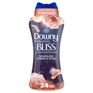Downy Infusions In-Wash Laundry Scent Booster Beads, BLISS, Sparkling Amber and Rose Scent, 24 oz