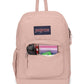 JanSport Cross Town Plus Backpack - Large Main Compartment, Side Water Bottle Pocket, 15-Inch Padded Laptop Sleeve - Misty Rose