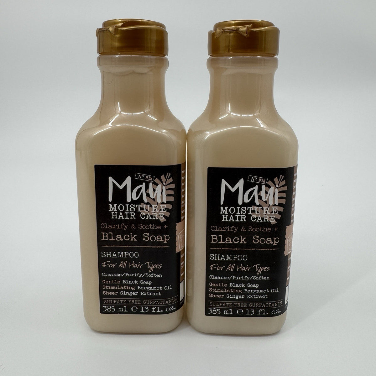Maui Moisture Clarify & Soothe Black Soap Shampoo Only 13 oz Lot of 2