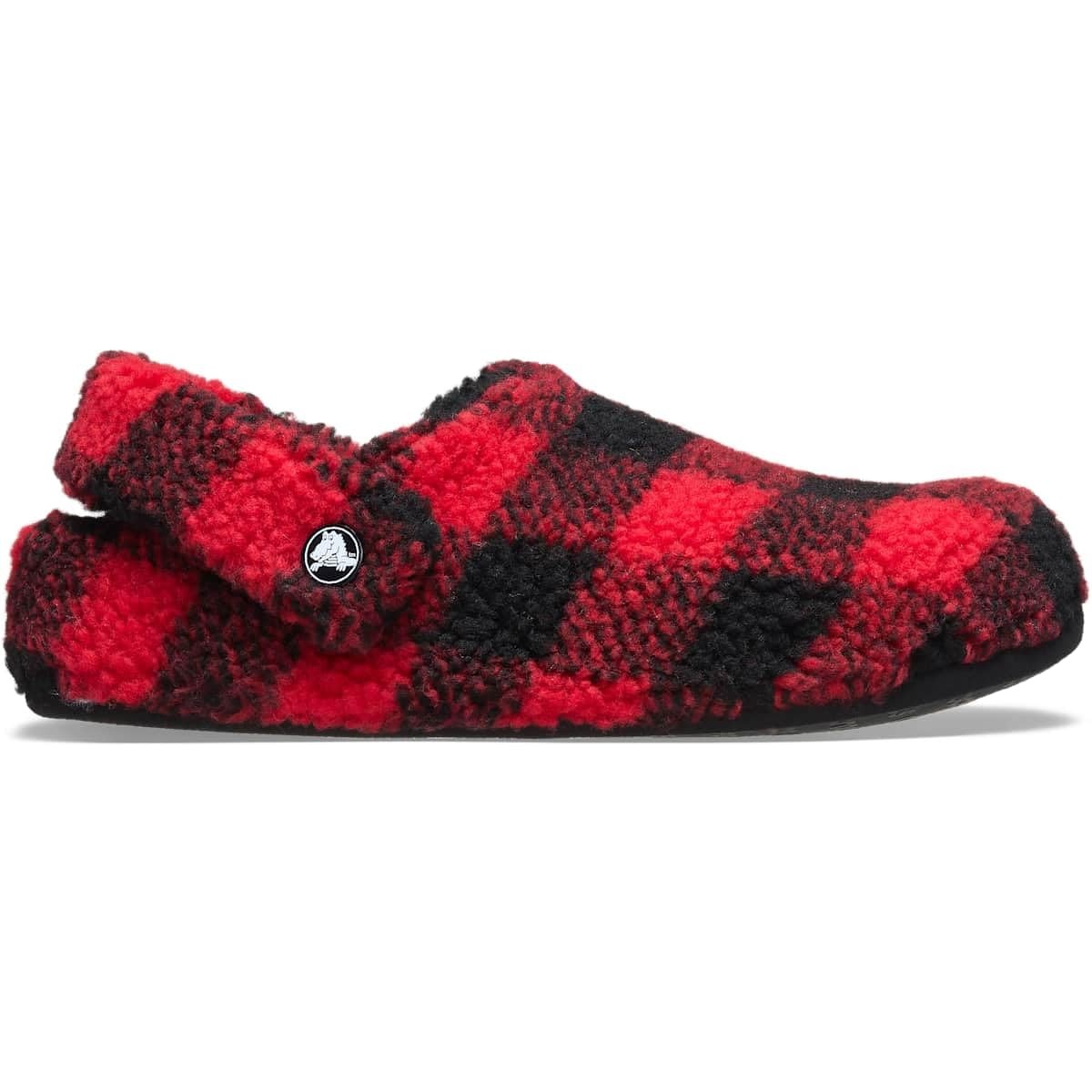 Crocs Unisex Classic Cozzzy Slipper Buffalo Plaid/Varsity Red/Black Mens 6, Womens 8 Medium