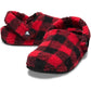Crocs Unisex Classic Cozzzy Slipper Buffalo Plaid/Varsity Red/Black Mens 6, Womens 8 Medium