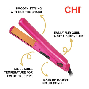 CHI Classic Tourmaline Ceramic 1.5″ Hairstyling Iron, Wide Plate Hair Straightener & Curling Tool for Smooth, Shiny, Frizz‑Free Hair, Adjustable Temperature, For All Hair Types, Professional Hair Tool