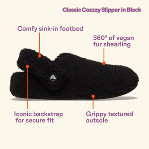 Crocs Unisex Classic Cozzzy Slipper Black Mens 4, Womens 6 Medium