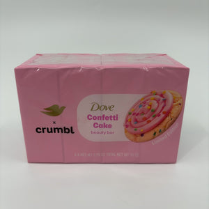 Dove x Crumbl Limited Edition Confetti Cake Beauty Bar Soap, Warm Sugar Cookie Scent, 4 Bars