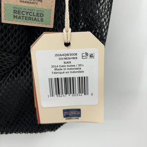 JanSport Eco Mesh Backpack, Red Tape, 17” x 12.5” x 6” - Large Semi-Transparent Bag for Adults with Laptop Sleeve, Padded Back Panel, Black