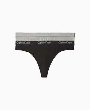 Calvin Klein Motive Cotton Multipack Thong Panty Charcoal Heather/Black