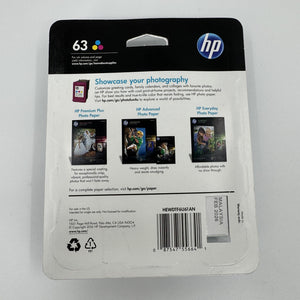 HP 63 Tri-color Ink Cartridge, Works with DeskJet & ENVY Series
