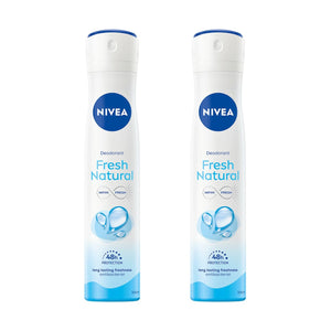 NIVEA Fresh Natural Deodorant Spray 200ml | 48 Hour Odor Protection for Women & Men | Refreshing Oceanic Scent, Quick Dry, No Alcohol, Gentle on Skin, Long‑Lasting Freshness Body Spray | 2-Pack