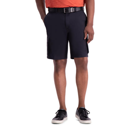 Haggar Men's Stretch Comfort Cargo Flat Front Short, Black, 34