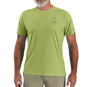 Carhartt Men's Standard Force Sun Defender Lightweight Short-Sleeve Logo Graphic T-Shirt, Algae Green, Small