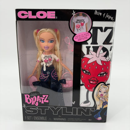 Bratz Stylin' Cloe Fashion Doll with Customizable T-Shirt for You and Accessories
