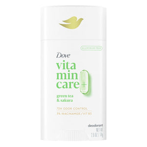 Dove VitaminCare+ Deodorant Stick Green Tea & Shakura Aluminum Free 2.6 oz