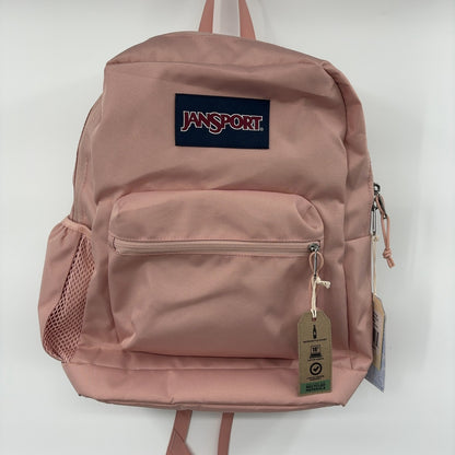 JanSport Cross Town Plus Backpack - Large Main Compartment, Side Water Bottle Pocket, 15-Inch Padded Laptop Sleeve - Misty Rose