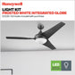 Honeywell Ceiling Fans Neyo, 52 Inch Contemporary Indoor LED Ceiling Fan with Light, Remote Control, Modern High Performance Blades, Reversible Motor Model- 51800-01 (Espresso)