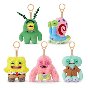 Fuggler SpongeBob 5-Inch Plush Keyring by ZURU, Funny Ugly Monster Bag Clip-on Stuffed Animal, Multiple Characters Available (Squidward)