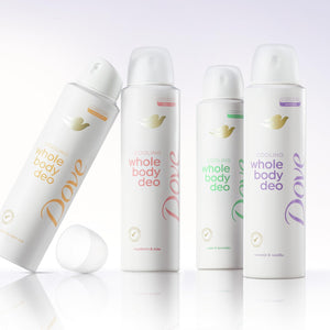 Dove Whole Body Deo Aluminum Free Invisible Spray Deodorant Coconut & Vanilla for 72h Odor Control 4 oz