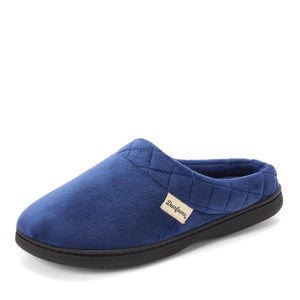 Dearfoams Women's Indoor/Outdoor Memory Foam Darcy Microfiber Velour Clog, Wide Widths Slipper, Peacoat, Large