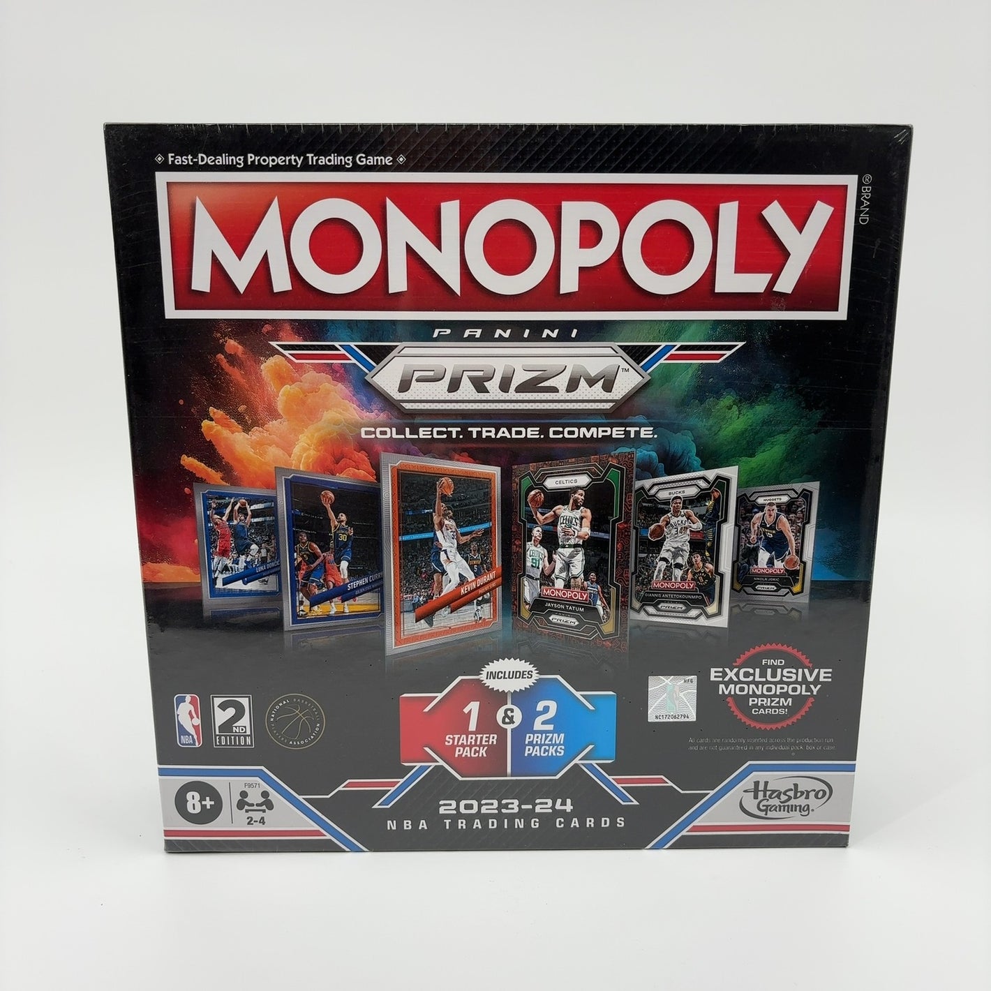 Monopoly Prizm: NBA 2nd Edition Board Game | Monopoly Game with 2023-24 Panini NBA Trading Cards | Ages 8 and Up | 2 to 4 Players | Basketball Games