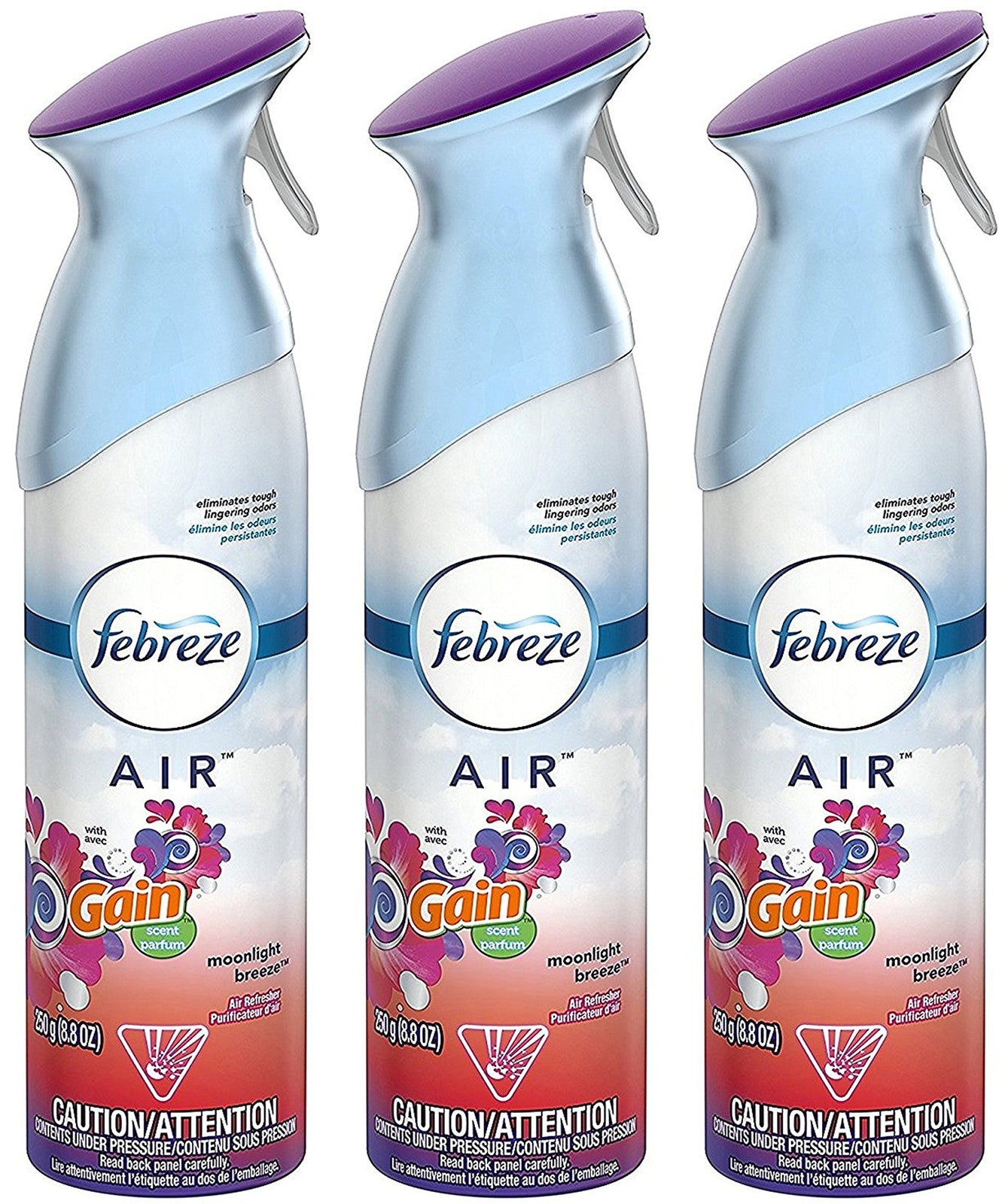 Febreze Air Freshener Spray - Gain Moonlight Breeze - Net Wt. 8.8 OZ (250 g) Per Bottle - Pack of 3 Bottles