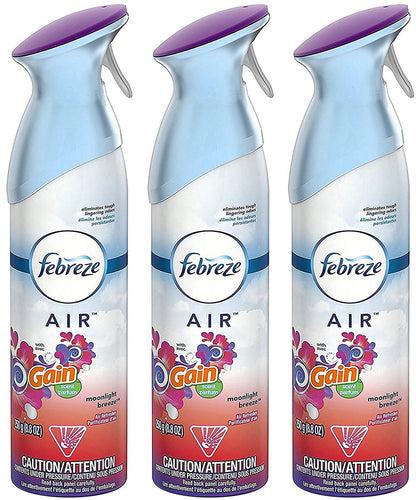 Febreze Air Freshener Spray - Gain Moonlight Breeze - Net Wt. 8.8 OZ (250 g) Per Bottle - Pack of 3 Bottles