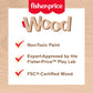 Fisher-Price Wood Pretend Play Toy Coffee to Go Café Set, 15-Piece Wooden Playset with Cups & Food for Preschool Kids Ages 3+ Years