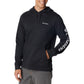 Columbia Mens Trek Long Sleeve Hoodie, Black/CSC Sleeve Logo, Small