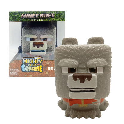 Minecraft Mighty Mega Squishme – Dennis The Wolf – Large Slow-Rise Squishy Toy – Official Minecraft Movie Merchandise (12")