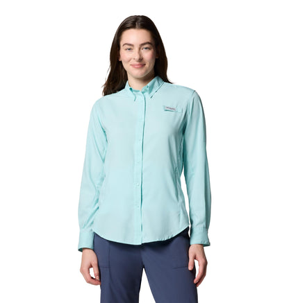 Columbia Womens PFG Tamiami II Long Sleeve Fishing Shirt, Spray, Small
