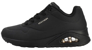 Skechers Women's Uno - Stand On Air Sneaker, Black/Black, 8.5 Wide
